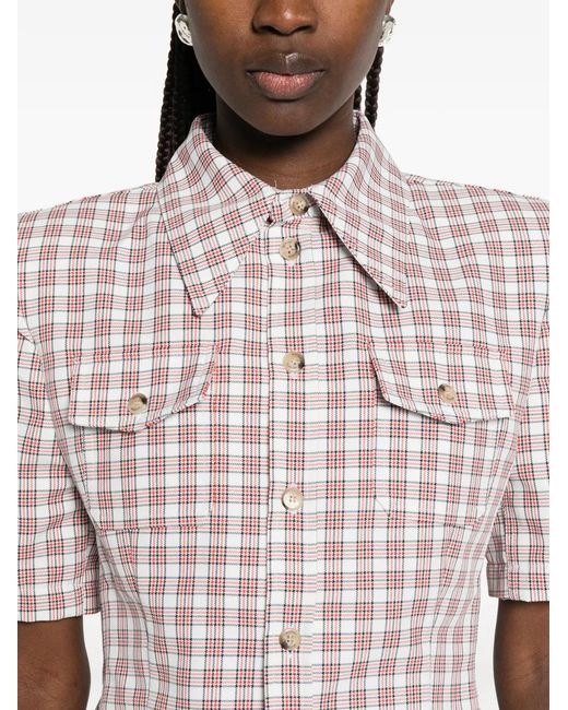 Willy Chavarria Pink Check Pocket Shirt