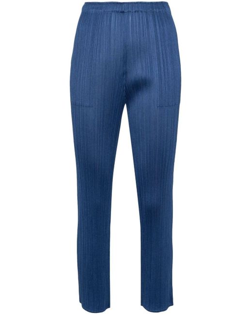 Pantalones Monthly Colors: January slim Pleats Please Issey Miyake de color Blue