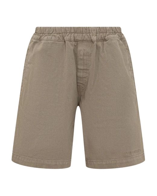 14 Bros Gray Elastic-Waistband Short for men
