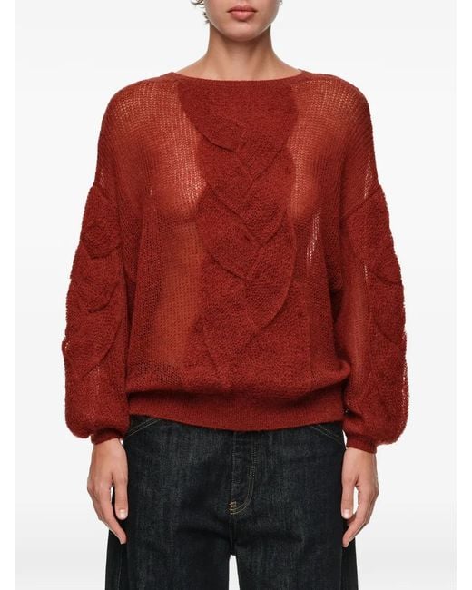 Bimba Y Lola Red Pull En Maille Torsadée Brique