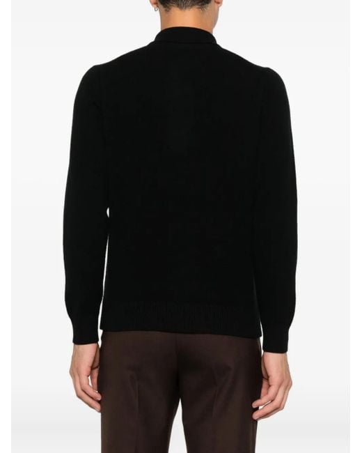 FILIPPO DE LAURENTIIS Black Buttoned Wool Sweater for men
