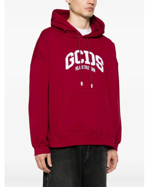 Gcds Logo-Embroidered Hoodie