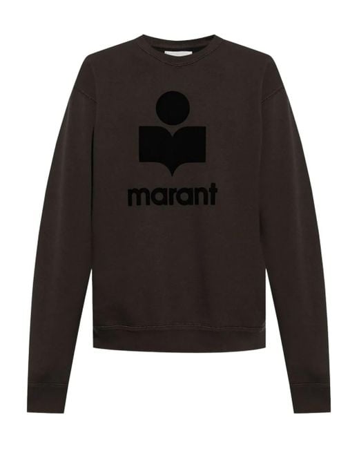 Isabel Marant Black Relaxed Fit Long-Sleeve Sweatshirt With Textured Logo for men