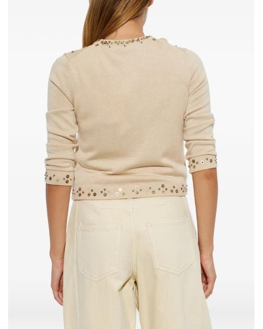 Isabel Marant White Amaria Sequin-Embellished Cardigan