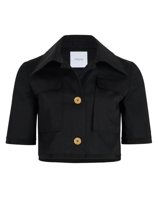 Patou Black Short-Sleeved Cropped Jacket