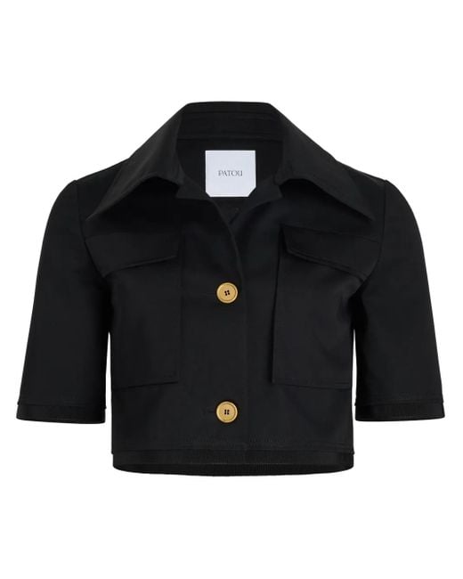 Patou Black Short-Sleeved Cropped Jacket
