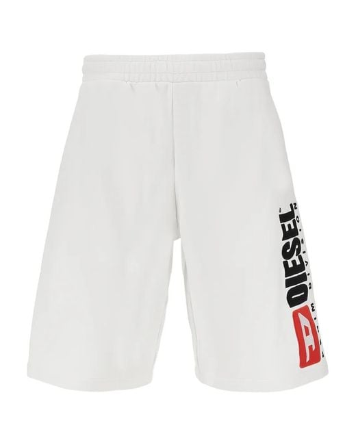DIESEL White Logo-Detail Shorts for men