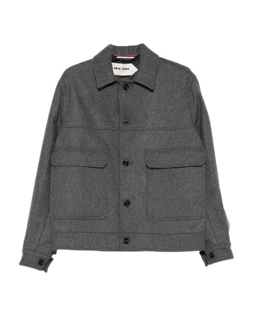 NEW YORK RESIDENT Gray Collared Overshirt for men