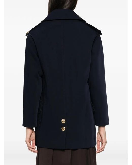 Elisabetta Franchi Blue Double-Breasted Coat