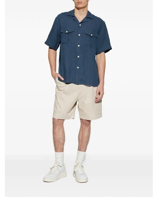 Eleventy Blue Pocket Button Shirt for men