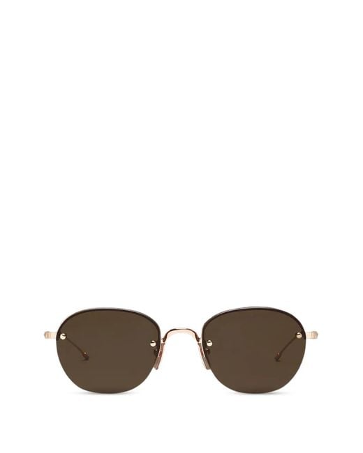 Thom Browne Metallic Semi-Rimless Sunglasses