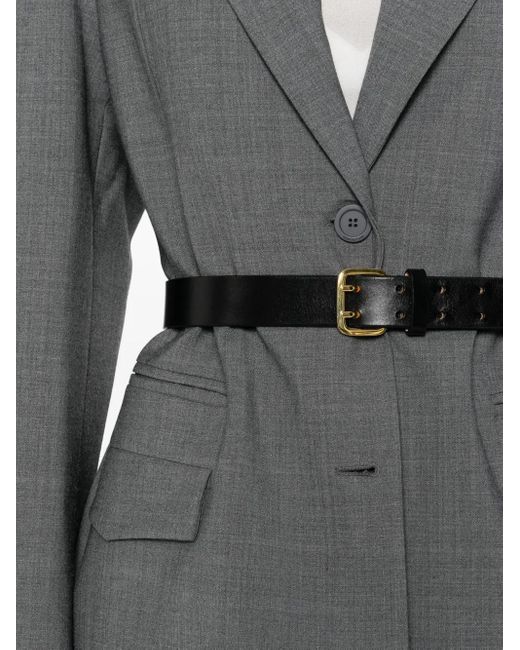 Semicouture Gray Isabella Button-Fastening Blazer