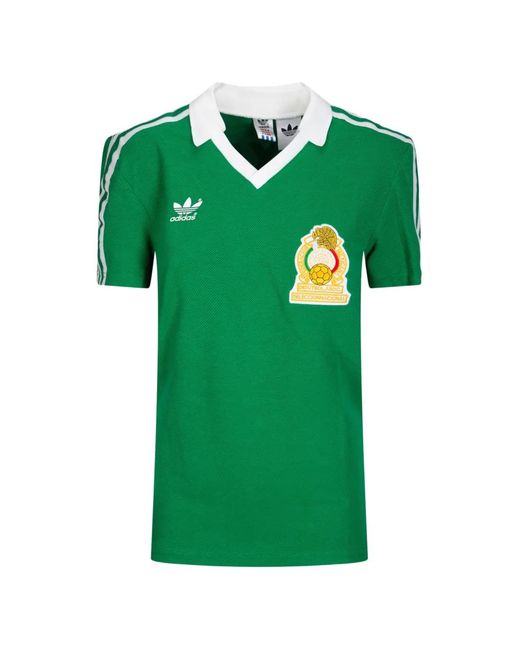 Adidas Green Striped V-Neck Top