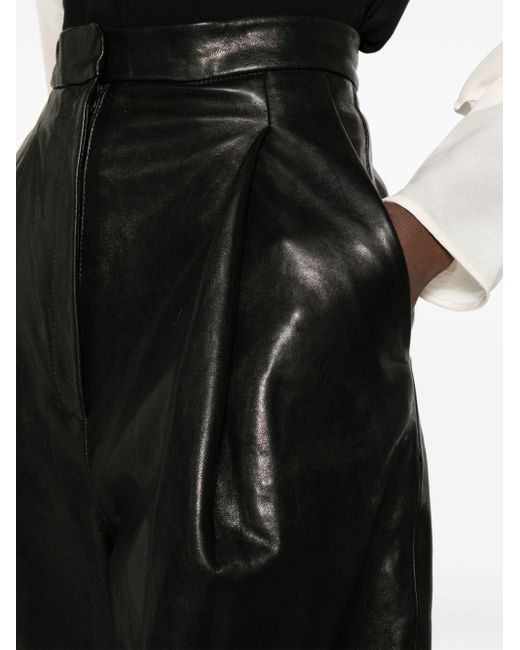 Khaite Black The Ashford Leather Trousers