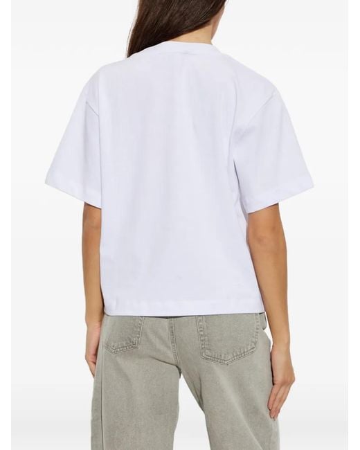 Munthe White Bellamy Logo-Patch T-Shirt