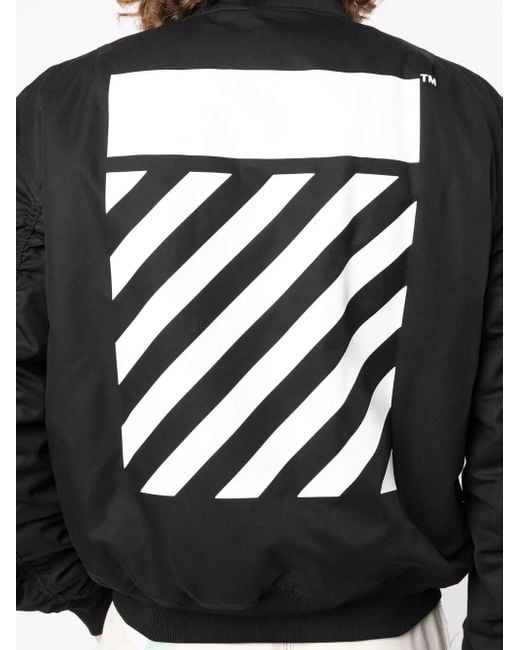 Off-White c/o Virgil Abloh Black Diag Print Bomber Jacket for men