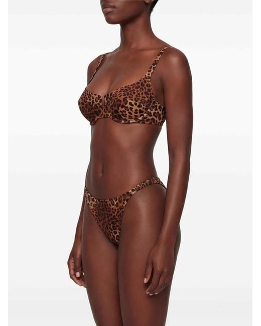 Mc2 Saint Barth Brown Perlamir Leopard-Print Bikini