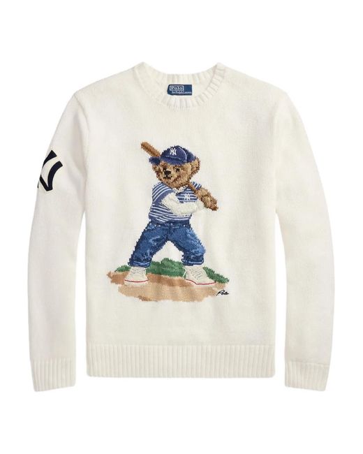 Polo Ralph Lauren White Polo Bear Sweater for men