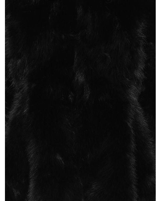 ROTATE BIRGER CHRISTENSEN Black Faux-Fur Flared Jacket