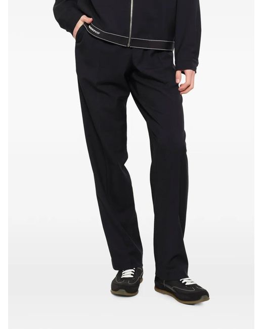 Casablanca Blue Logo-Waistband Tailored Trousers for men
