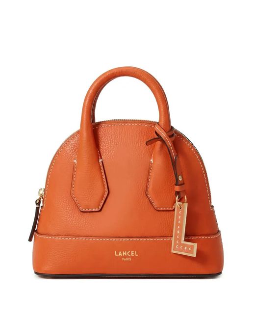Lancel Orange Logo-Print Tote Bag
