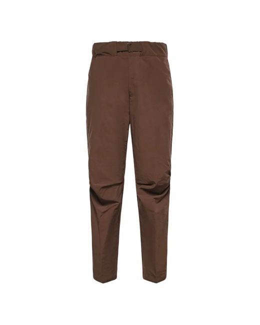 Giuliano Galiano Brown Belted Straight-Leg Trousers for men