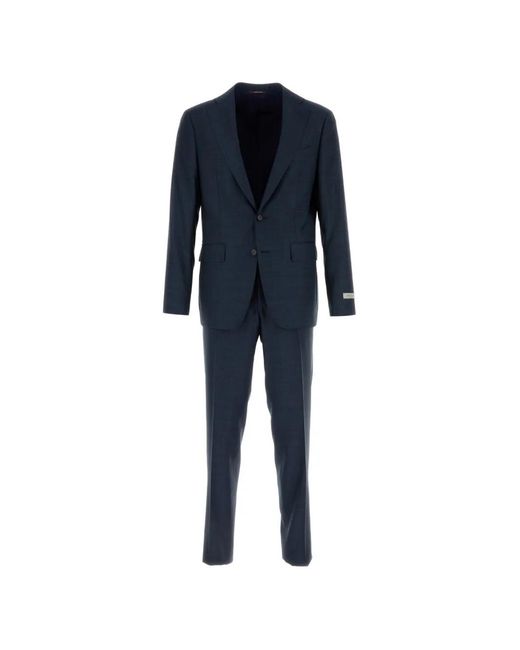 Canali Blue Single-Breasted Suit for men