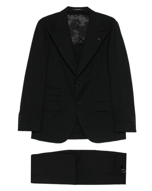 Luigi Bianchi Black Costume Boutonné À Revers Crantés for men