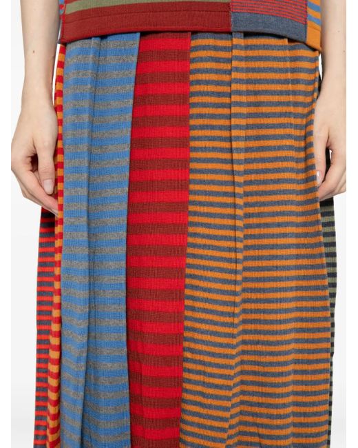 Striped pleated skirt YANYAN KNITS de color Orange
