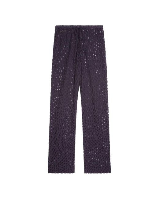 Dries Van Noten Blue Drawstring Jersey Trousers