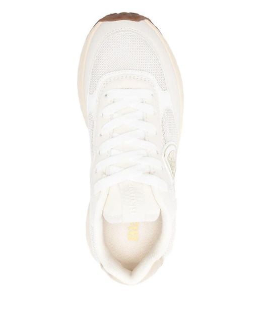 Blauer White Sneakers mit Logo-Patch