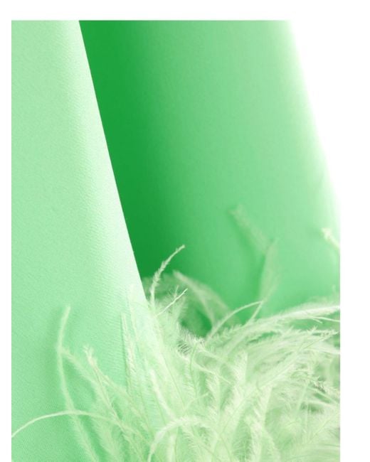 Valentino Garavani Green Feather One-shoulder Mini Dress
