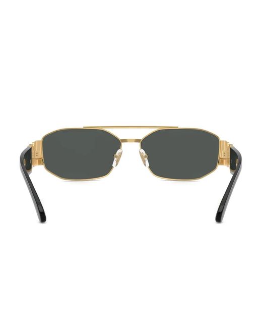 Versace Gray Medusa Geometric-Frame Sunglasses