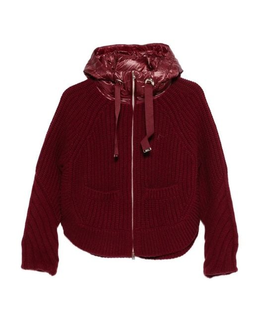 Chaqueta De Canalé Con Capucha Herno de color Red