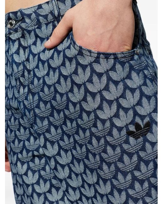 Adidas Blue Pattern Denim Jeans for men