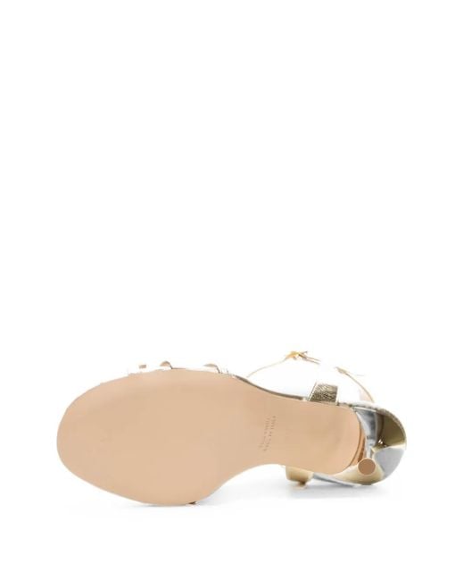 Poche Paris Natural Knotted Metallic Sandals