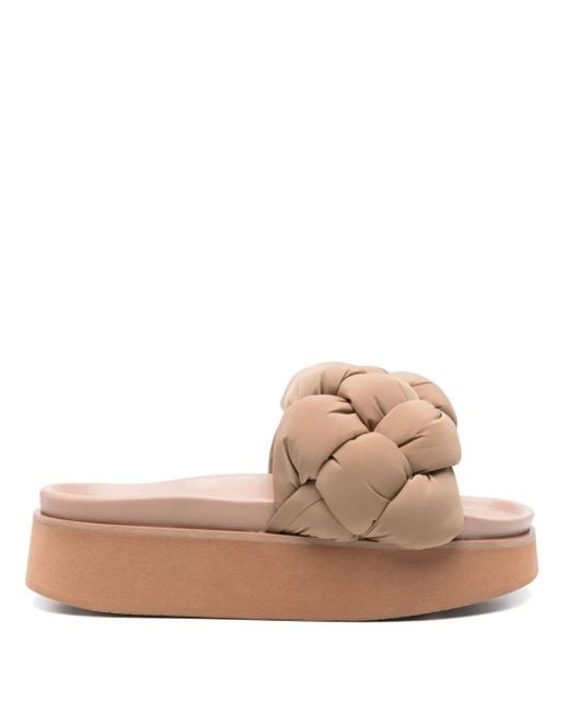 Inuikii 50mm Puffer Platorm Sandals Natural