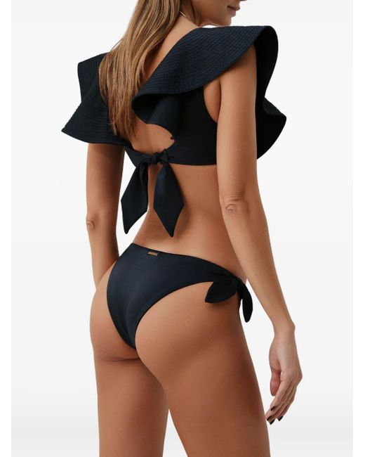 SOFIA ERHAN Black Marina Ruffle-Detail Bikini