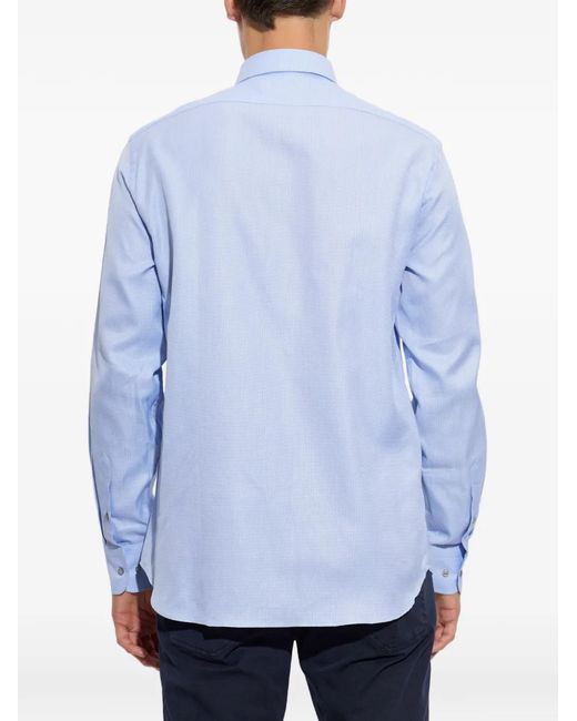Paul & Shark Blue Button-Down Chest-Pocket Shirt for men