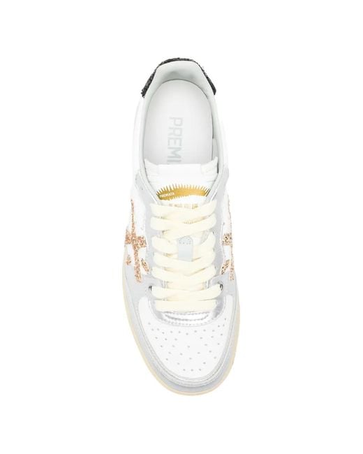 Premiata White Bskt Clayd Lace-Up Sneakers