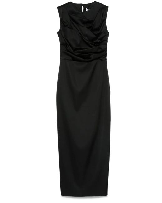 Viktor & Rolf Black Pleated Maxi Dress