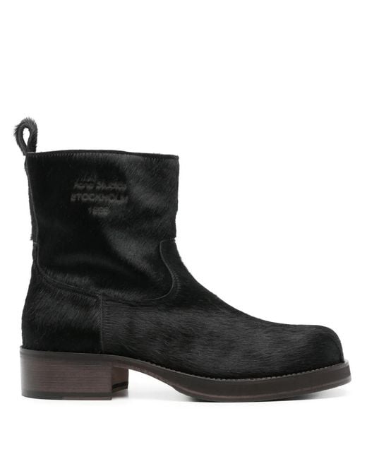Acne Black 40Mm Fur Ankle Boots for men