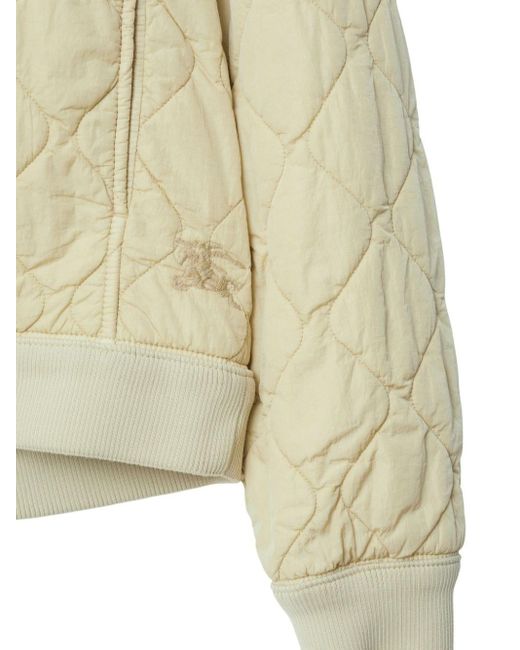 Burberry Natural Equestrian Knight-embroidered Quilted Hoodie for men
