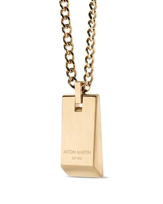 Aston Martin Watches Metallic Logo-Pendant Necklace for men