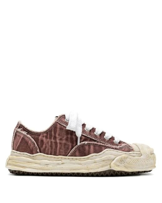 Maison Mihara Yasuhiro Brown Hank Blached Washed Low-Top Sneakers