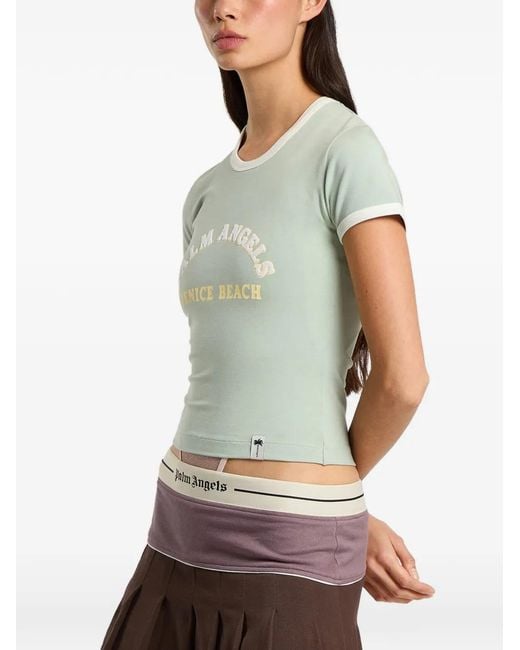 Palm Angels Green Cali Vibes Slim T-Shirt