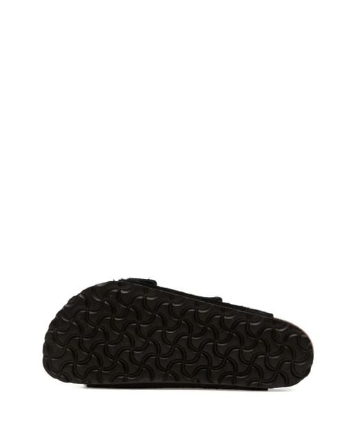 Birkenstock Black Arizona Shearling Buckled Sandals