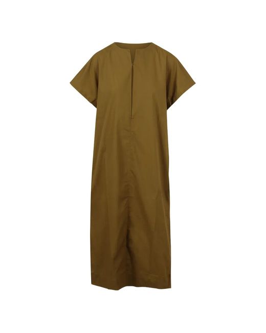 Soeur Green V-Neck Short-Sleeve Dress
