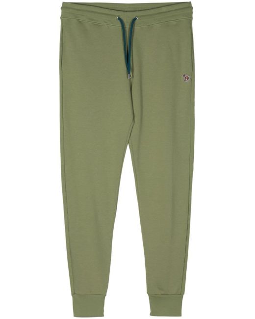 PS by Paul Smith Green Zebra-appliqué Cotton Track Pants for men