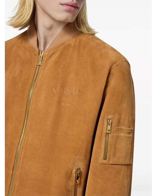 Versace Brown Suede Bomber Jacket